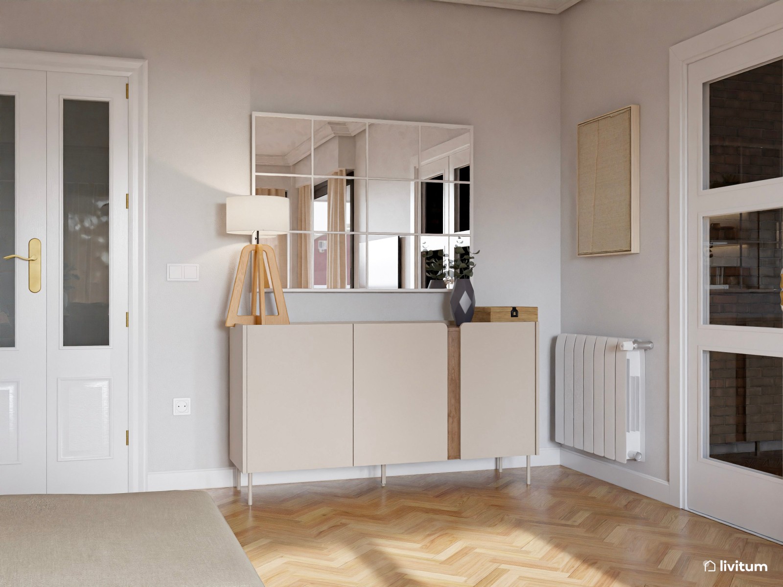 Salón nórdico con detalles boho y una decoración pensada para la calma mental