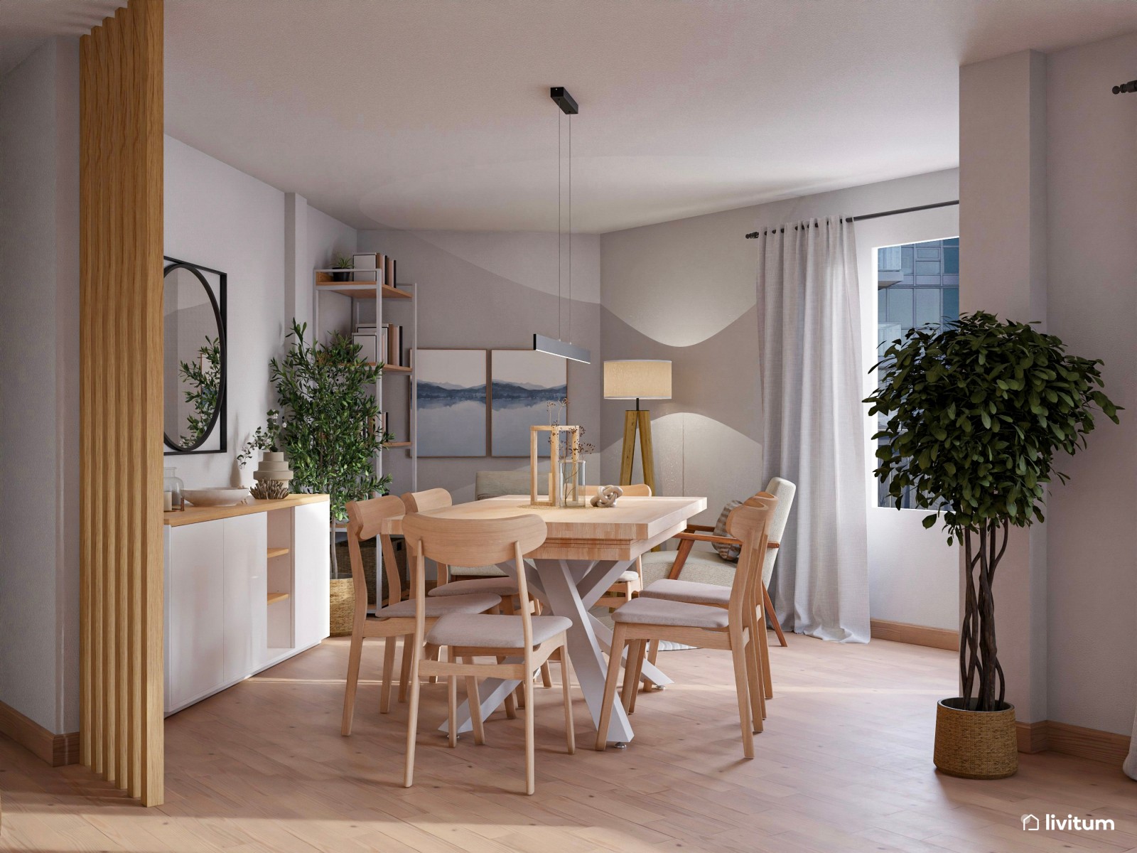 Salón pequeño en tonos cálidos con detalles modernos