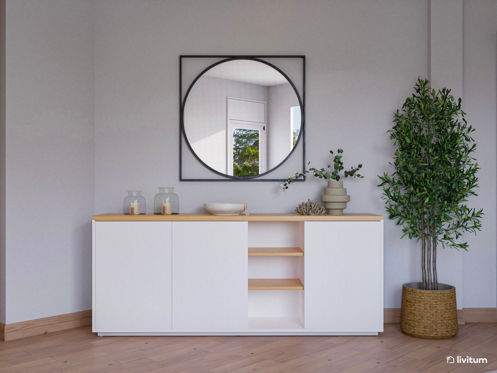 Salón pequeño en tonos cálidos con detalles modernos