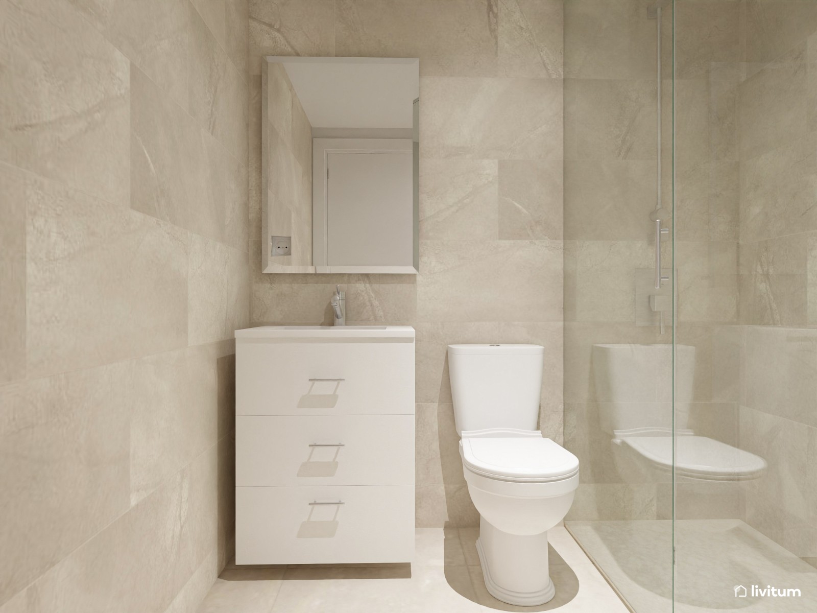 Sereno piso de alquiler decorado con tonos claros