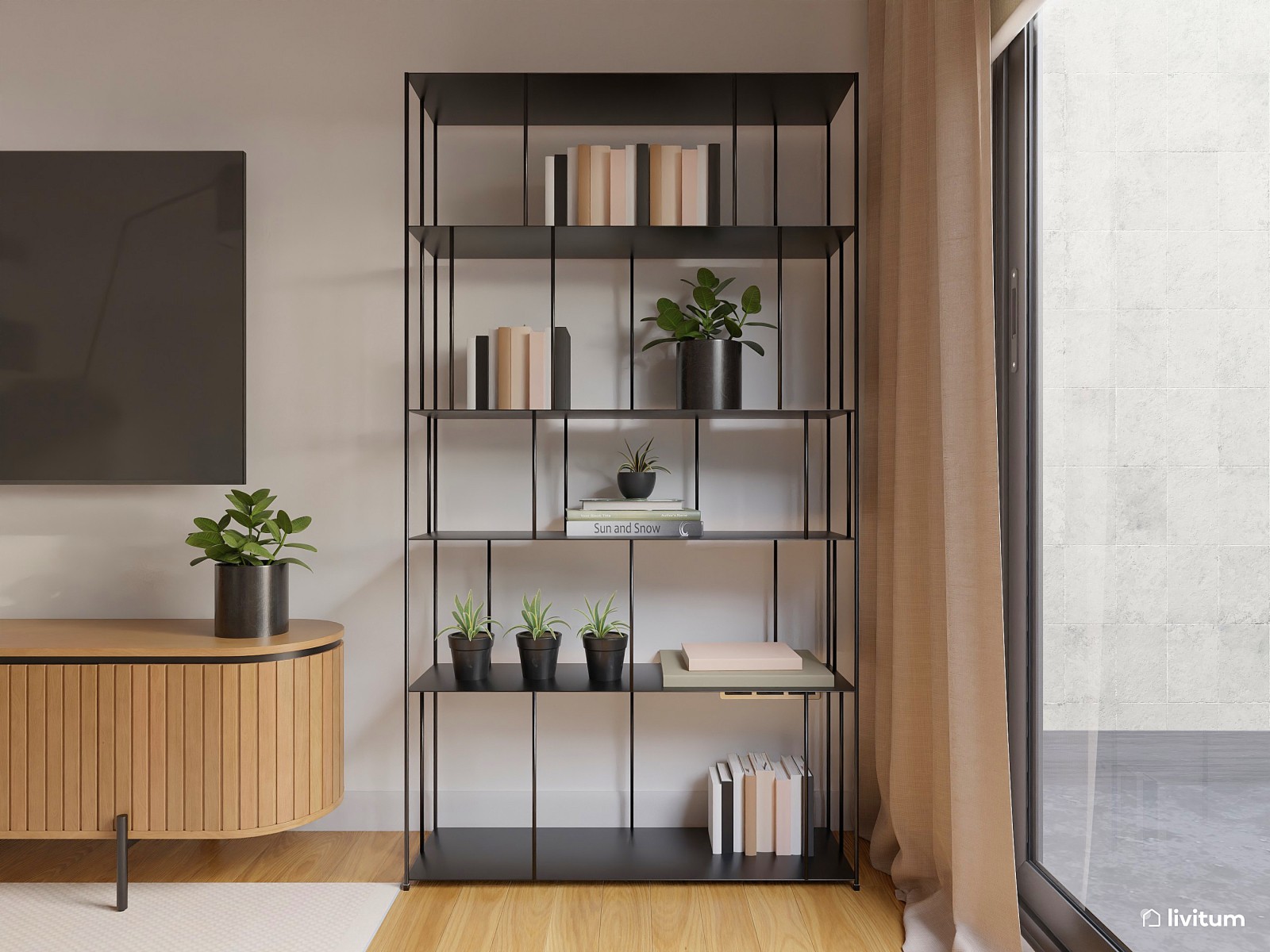 Sofisticado y moderno salón comedor 