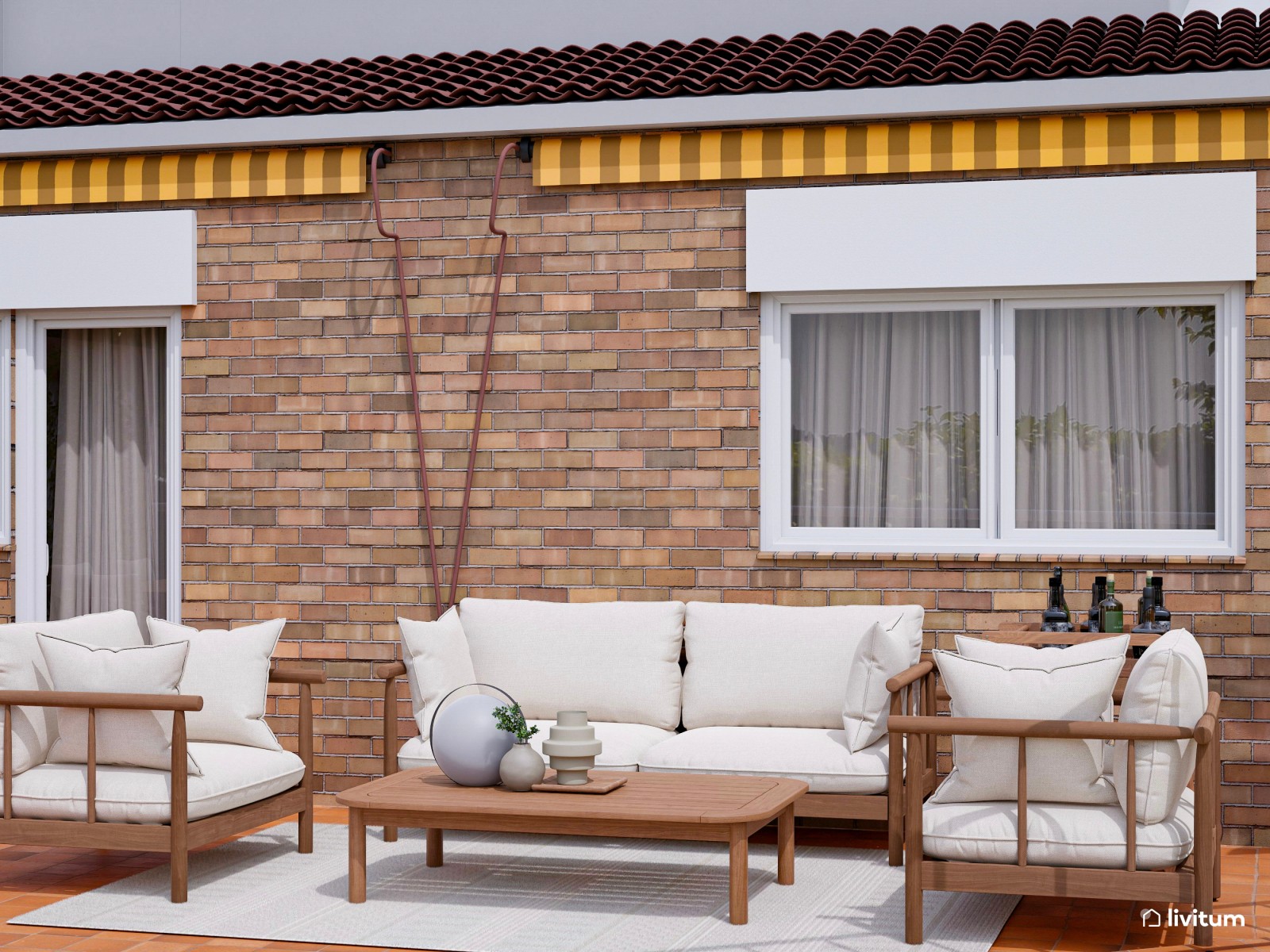 Terraza cómoda con chill out y comedor exterior