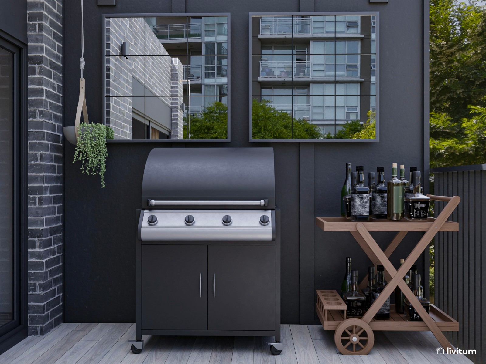 Terraza con zona de descanso y comedor muy bien aprovechada