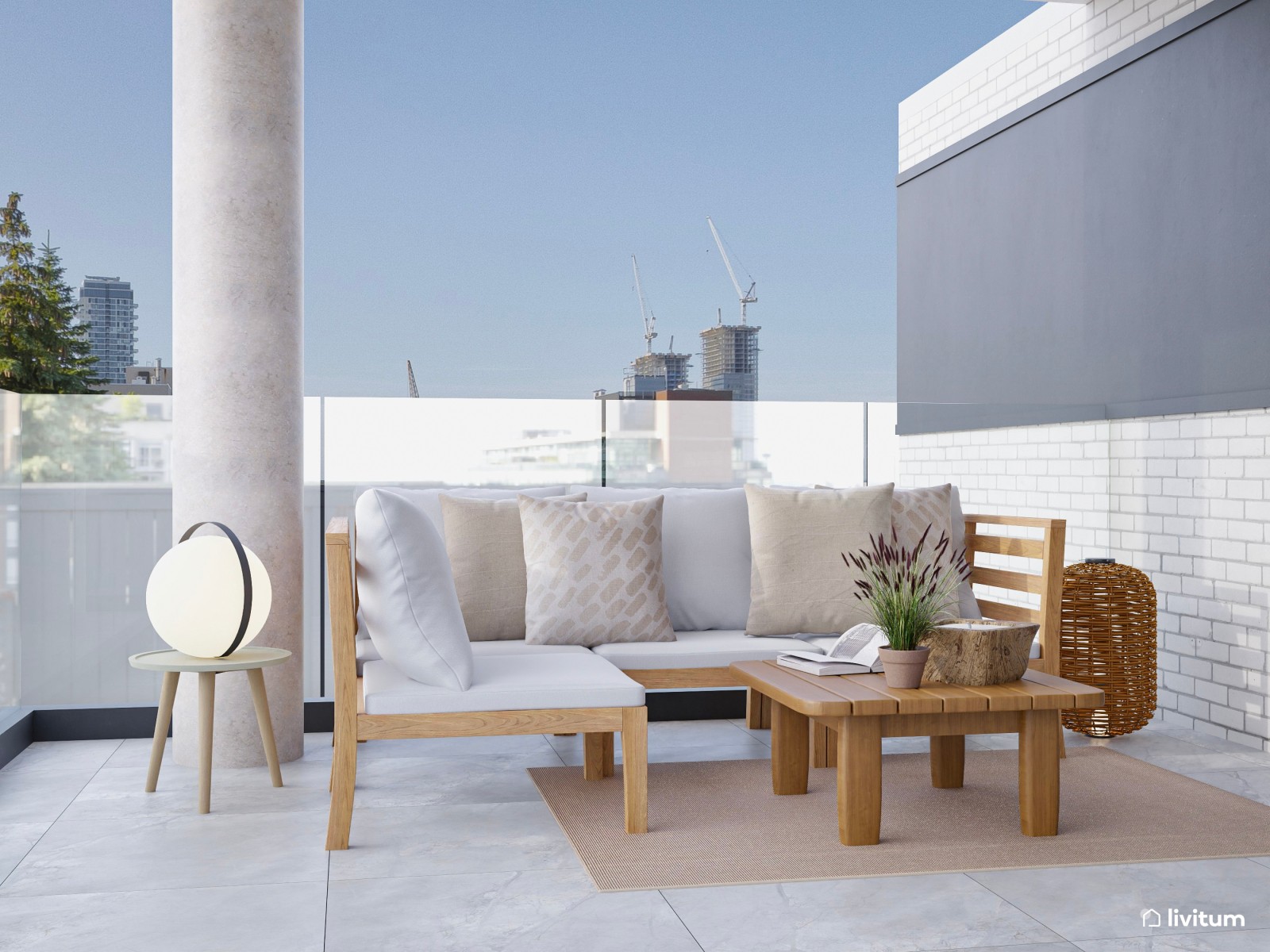 Terraza exterior con zona de lavandería interior