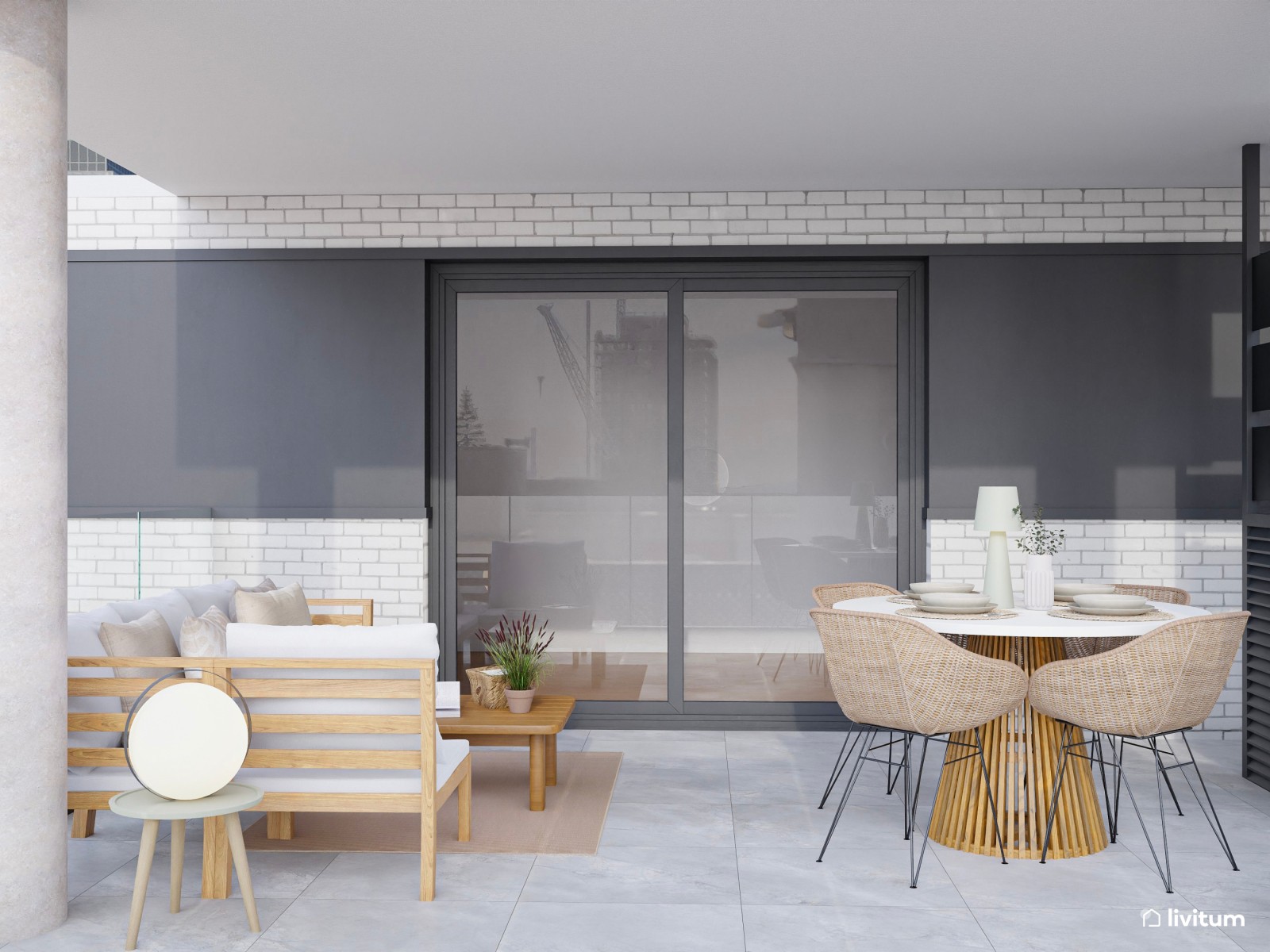 Terraza exterior con zona de lavandería interior