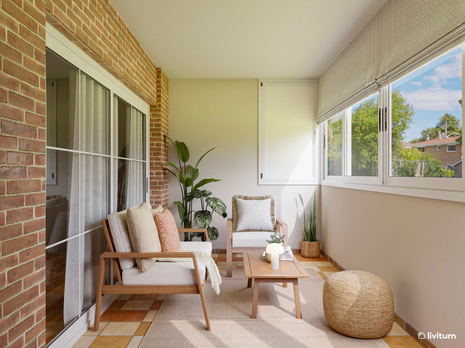 Terraza interior con magnífica zona de descanso