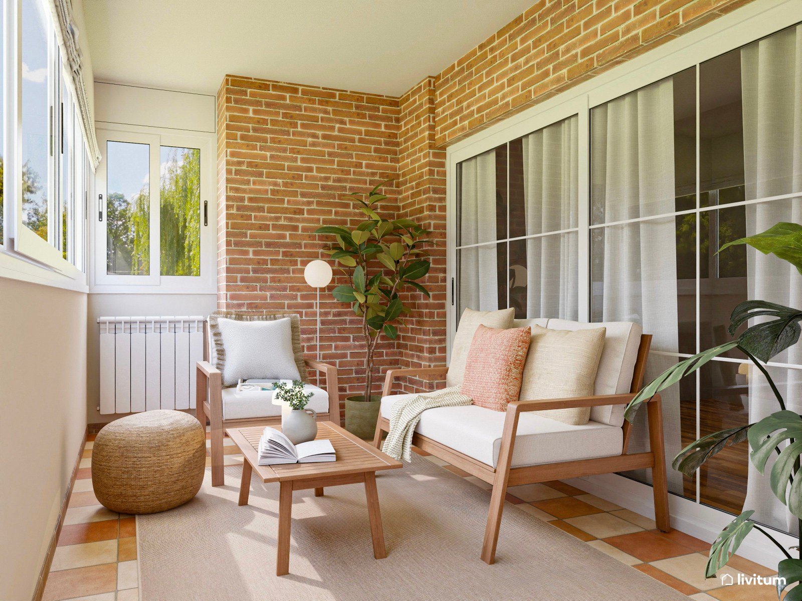 Terraza interior con magnífica zona de descanso
