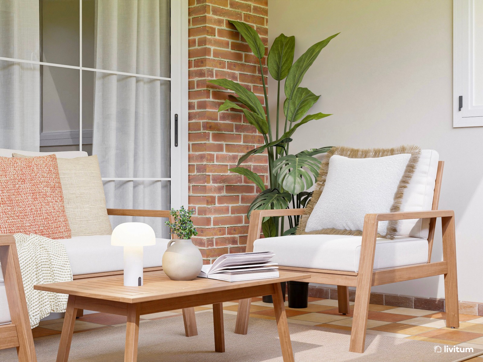 Terraza interior con magnífica zona de descanso