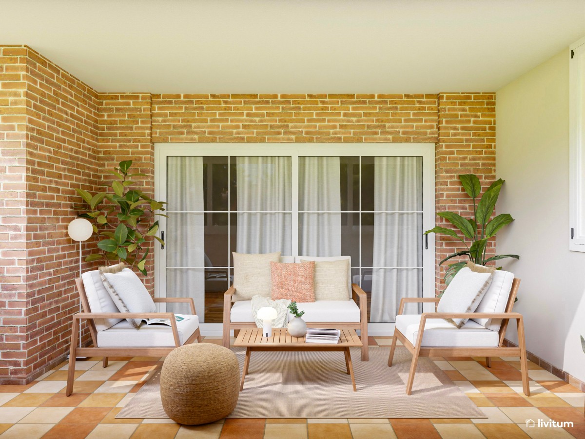 Terraza interior con magnífica zona de descanso