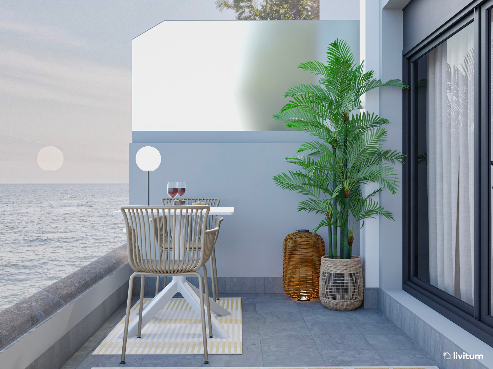 Terraza moderna con aires mediterráneos: diseñada para el disfrute