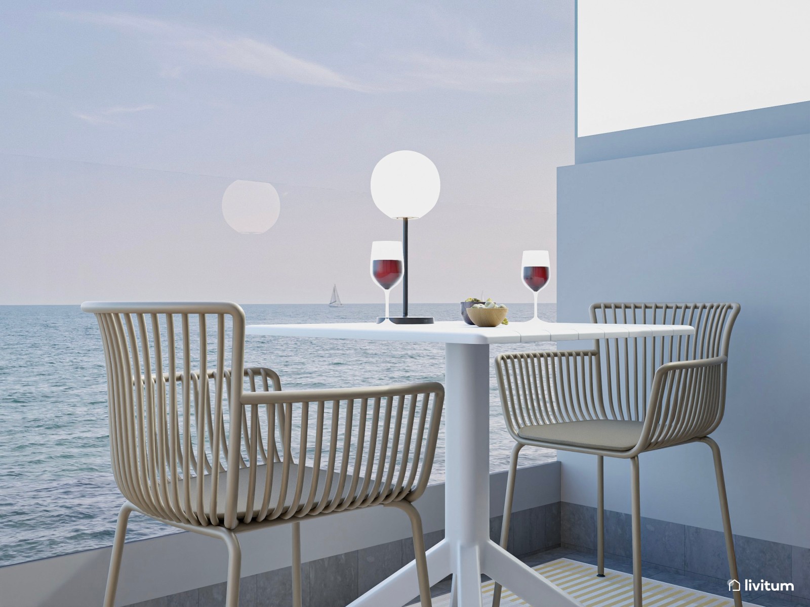 Terraza moderna con aires mediterráneos: diseñada para el disfrute