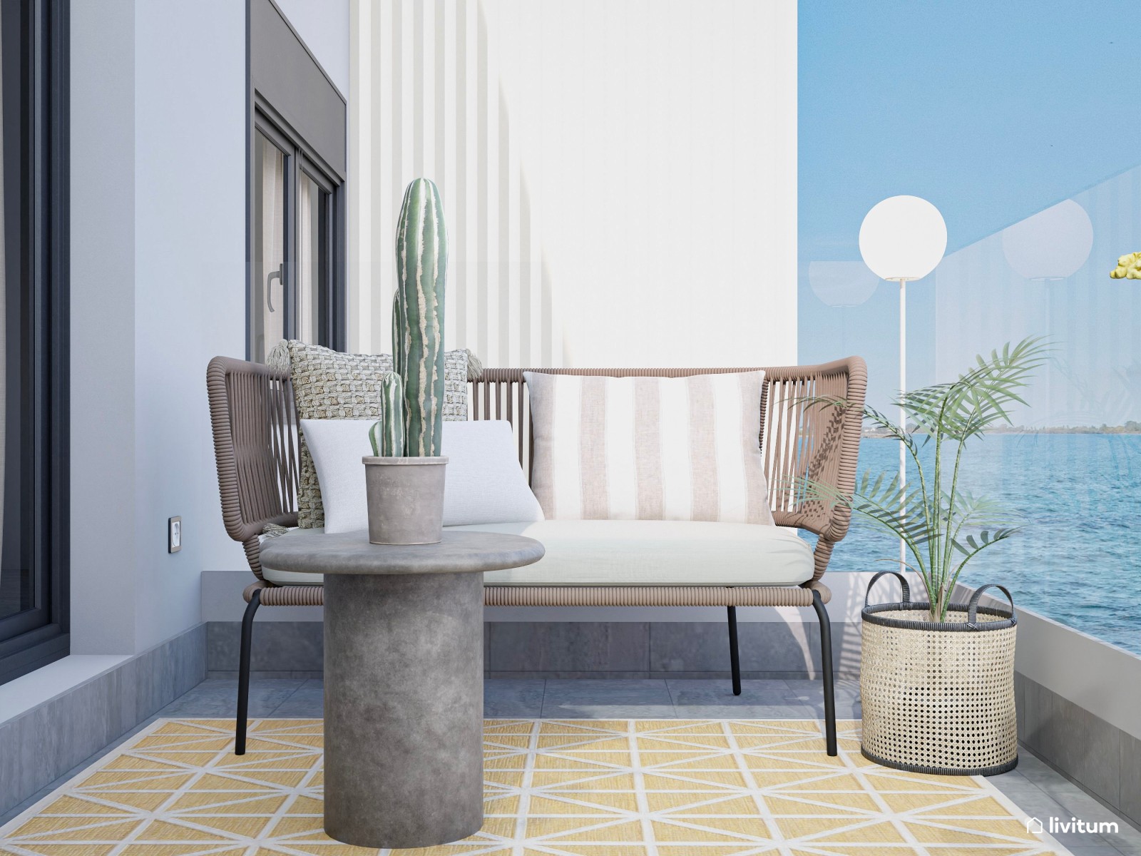 Terraza moderna con aires mediterráneos: diseñada para el disfrute