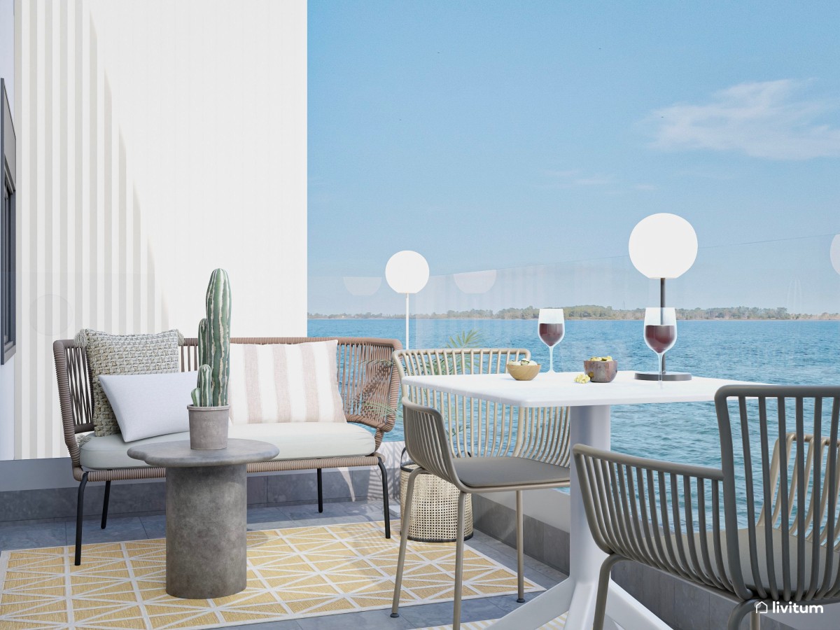 Terraza moderna con aires mediterráneos: diseñada para el disfrute