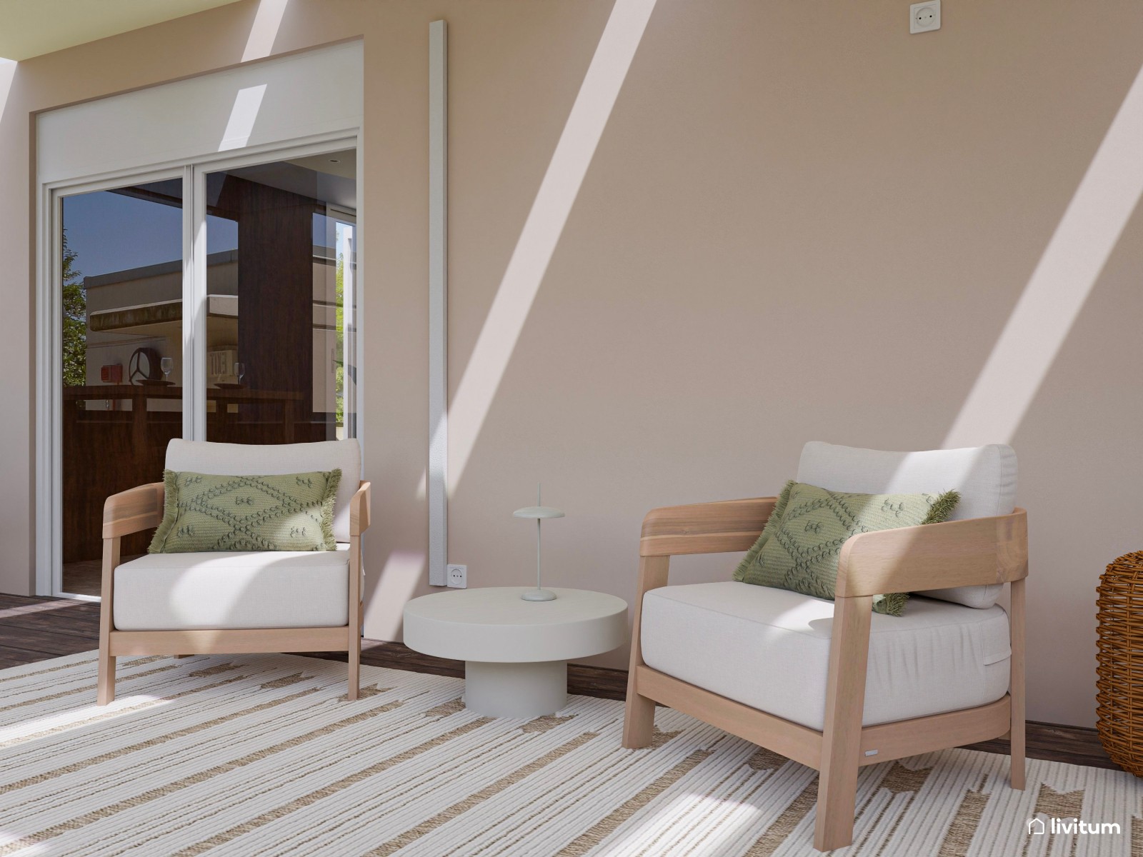 Terraza moderna con comedor exterior para disfrutar del verano 