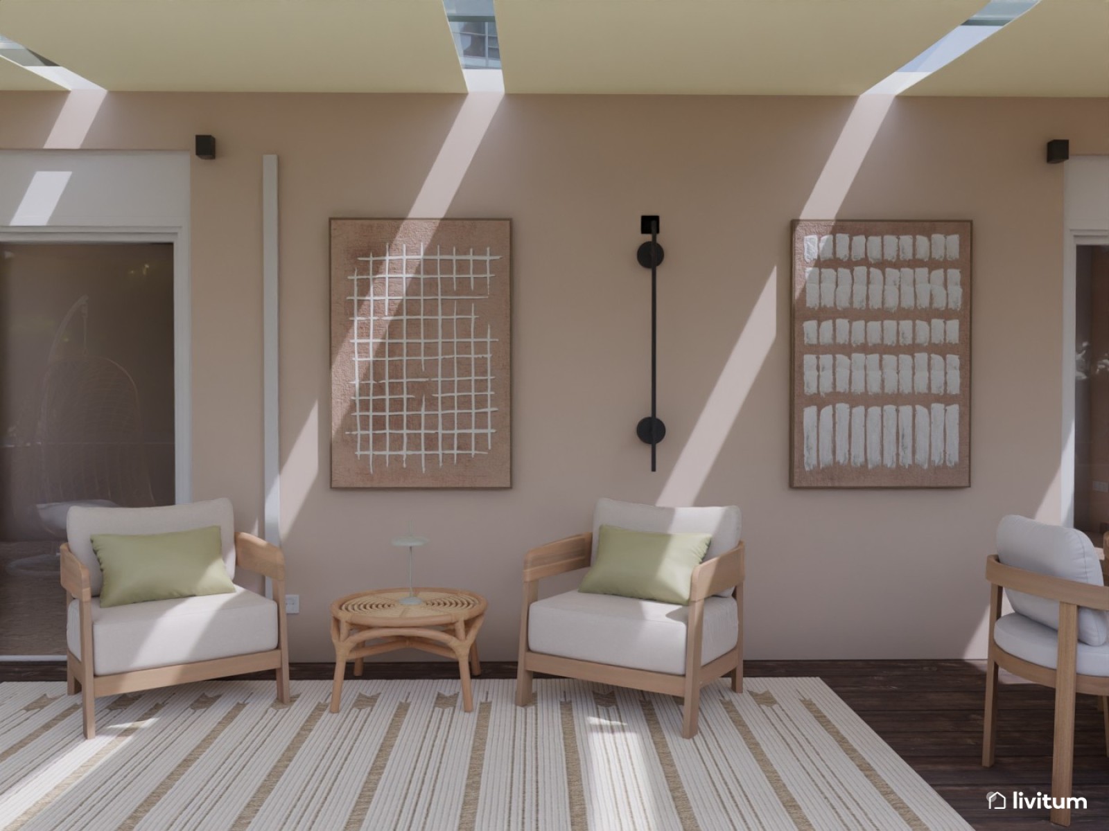 Terraza moderna con comedor exterior para disfrutar del verano