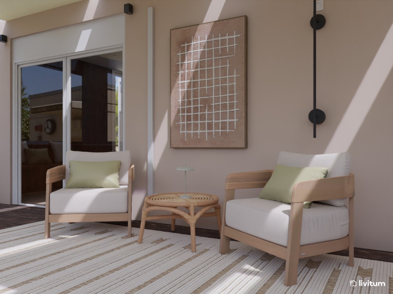 Terraza moderna con comedor exterior para disfrutar del verano