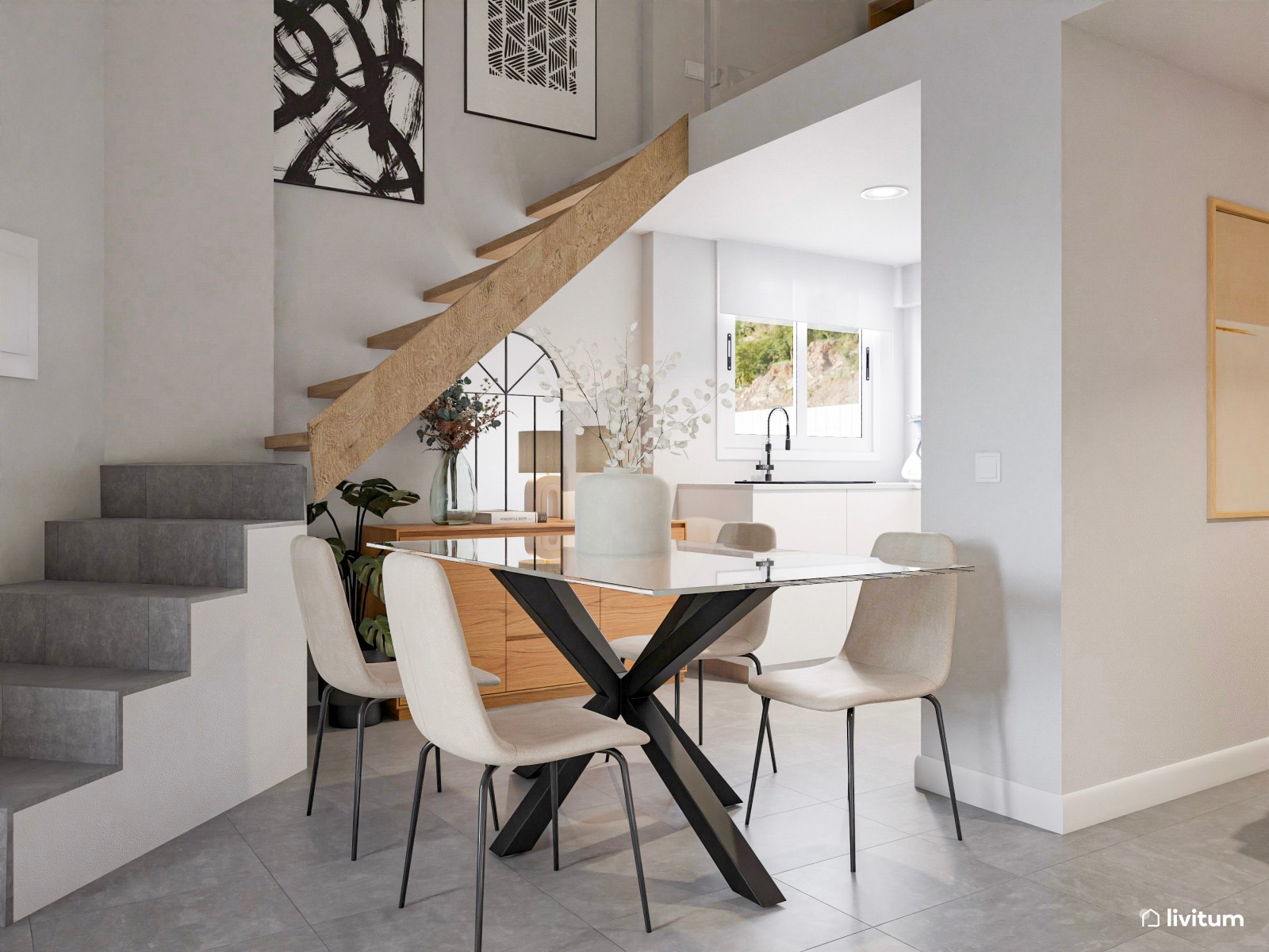 Todo en uno: salón comedor con cocina abierta y dormitorio integrado