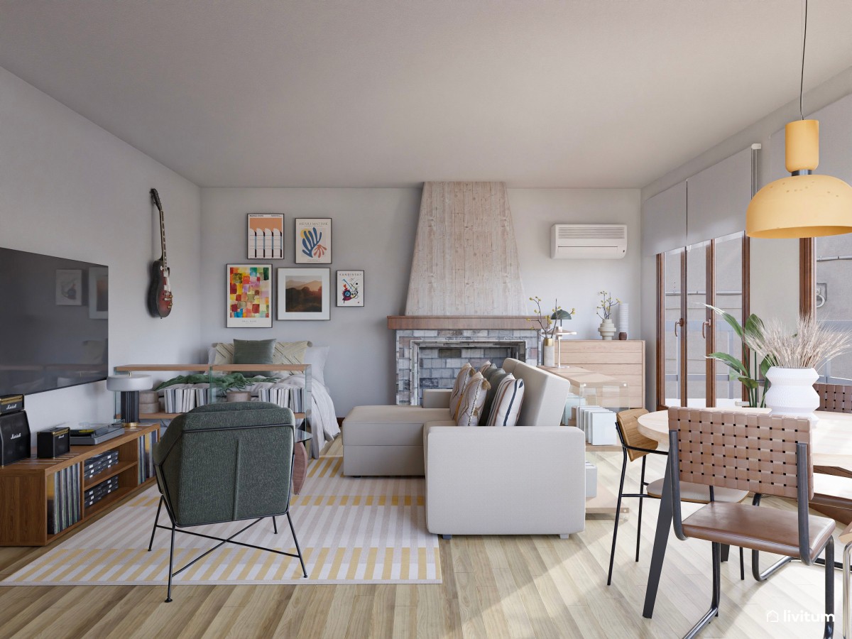 Todo en uno: salón, comedor y dormitorio en un entorno muy acogedor