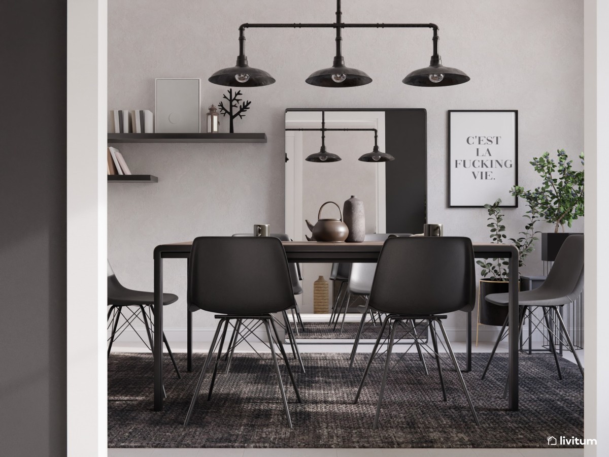 Un comedor, 3 estilos: industrial y urbano - Livitum.com