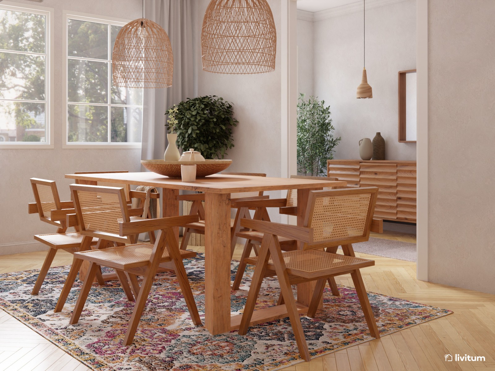 Un comedor, 3 estilos: rústico y elegante 