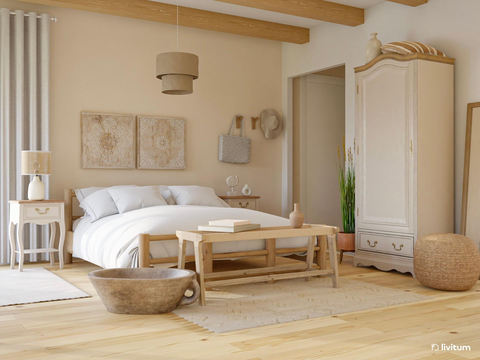  Un dormitorio para invitados de estilo rústico 