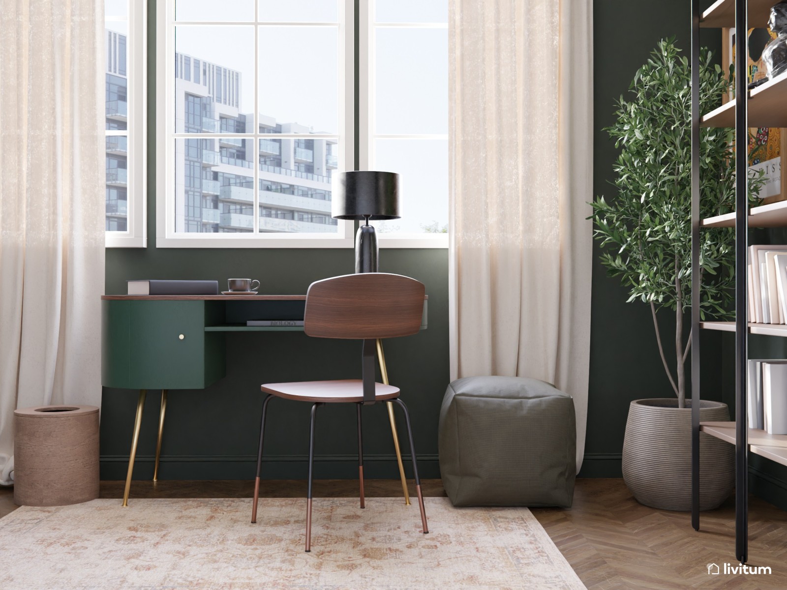 Un escritorio industrial con encanto vintage 