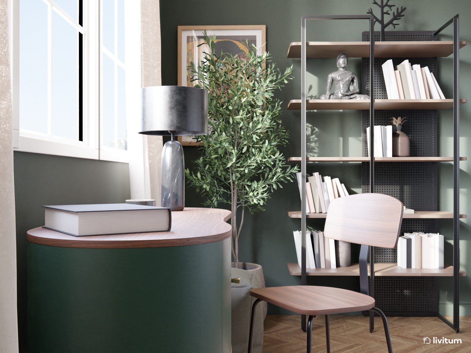 Un escritorio industrial con encanto vintage 