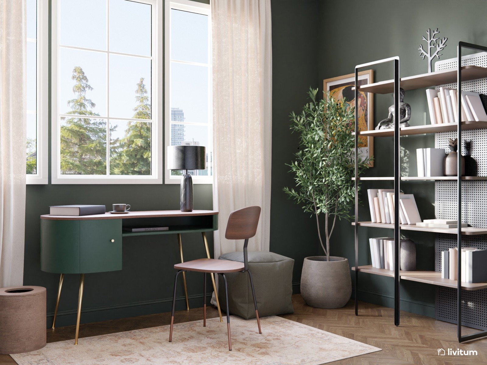 Un escritorio industrial con encanto vintage 