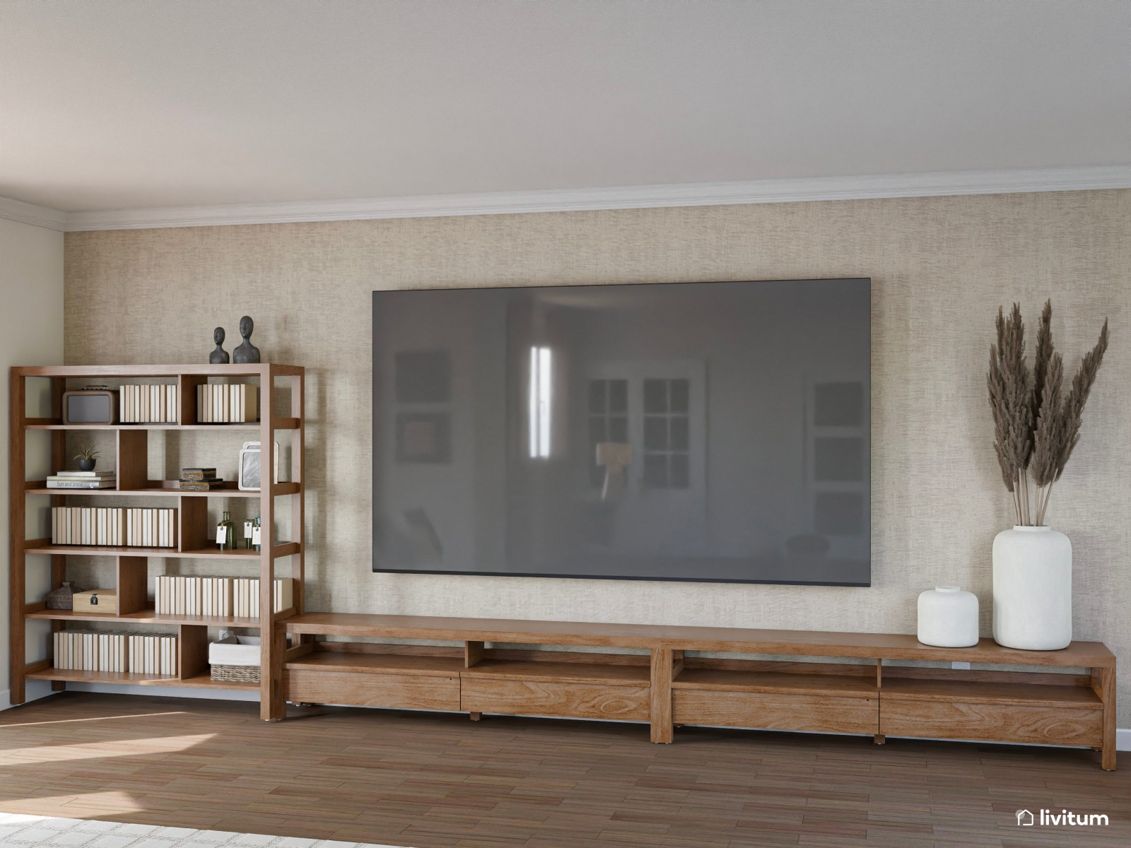 Un salón diseñado para la convivencia: amplio, luminoso y muy elegante