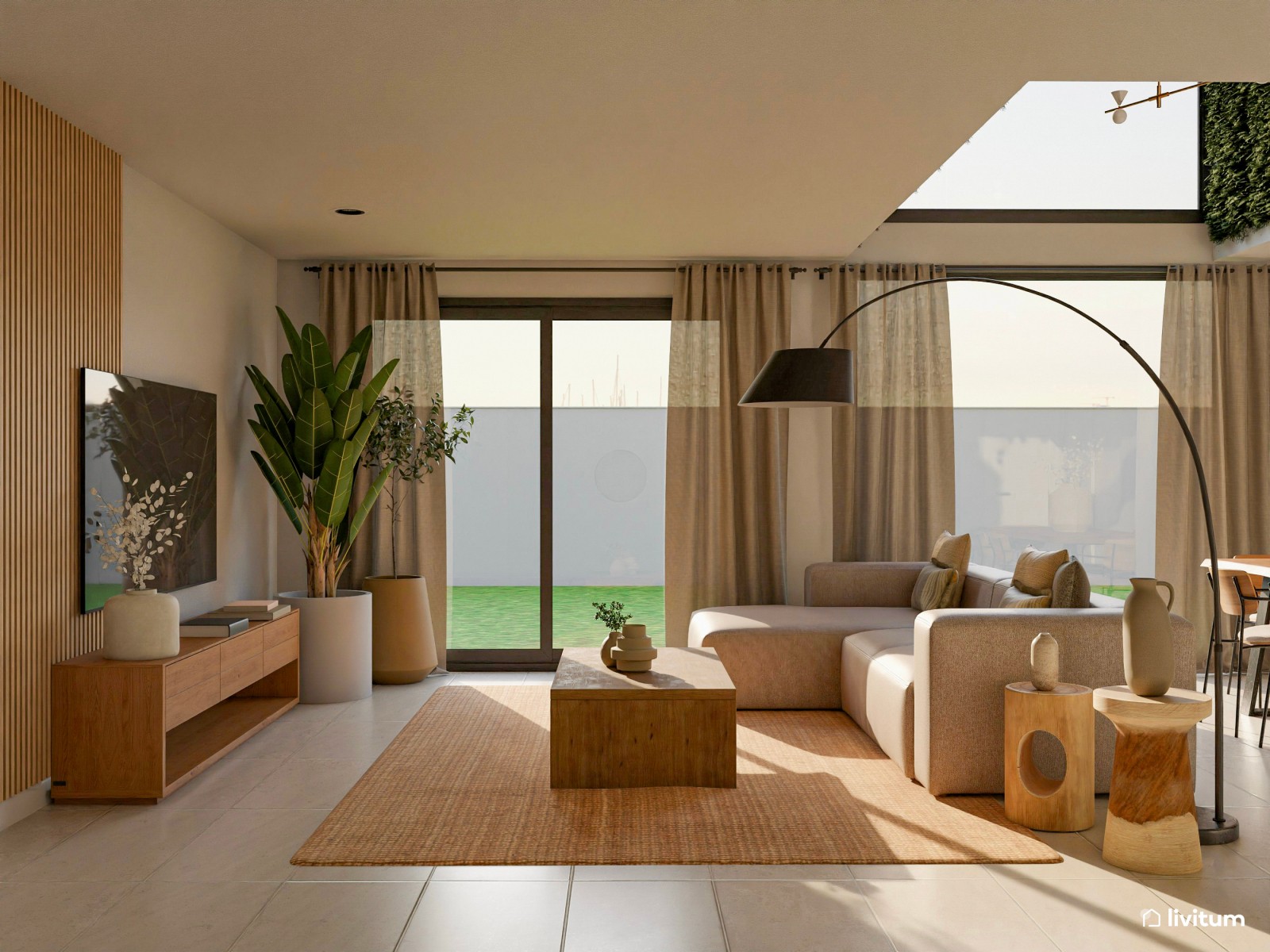 Un salón donde la naturaleza reina en su versión más elegante y moderna