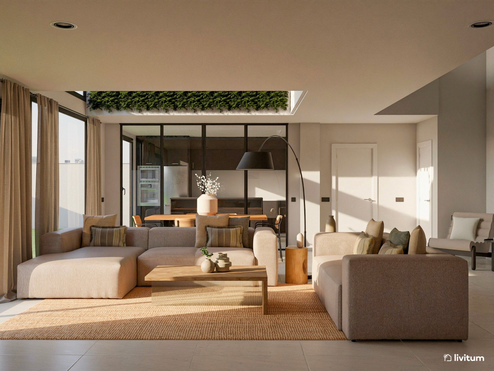 Un salón donde la naturaleza reina en su versión más elegante y moderna