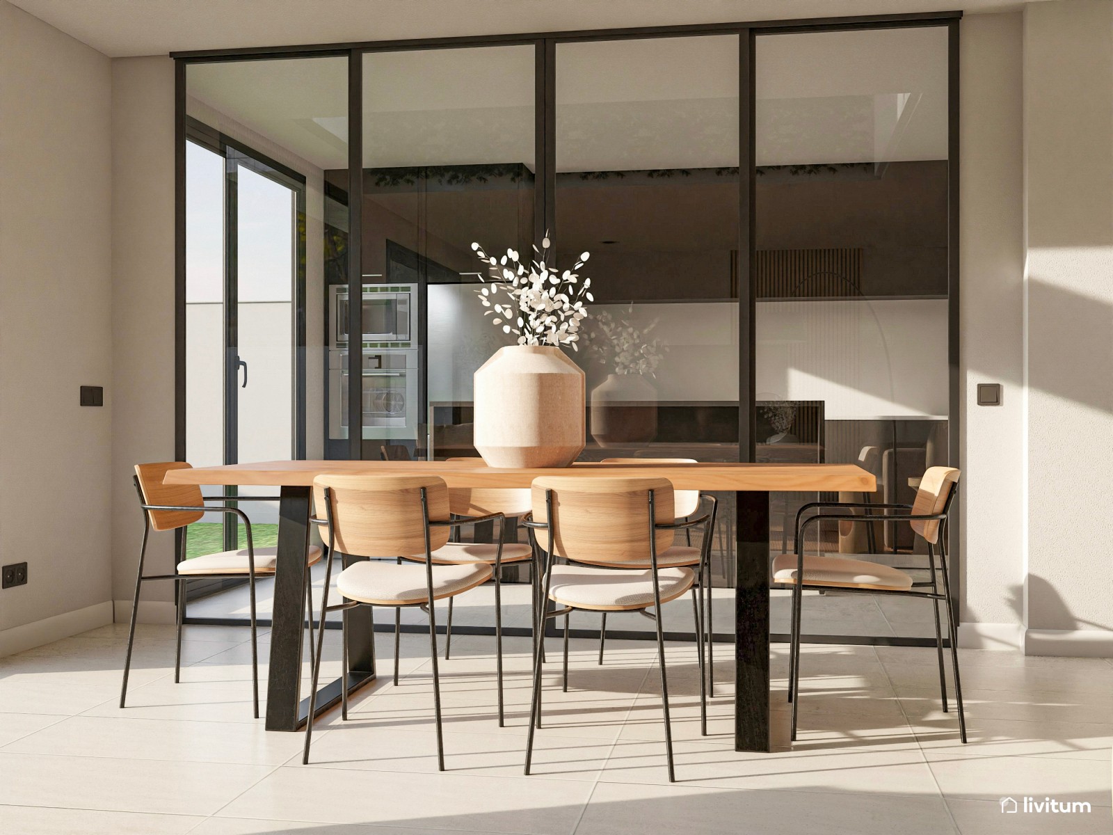 Un salón donde la naturaleza reina en su versión más elegante y moderna