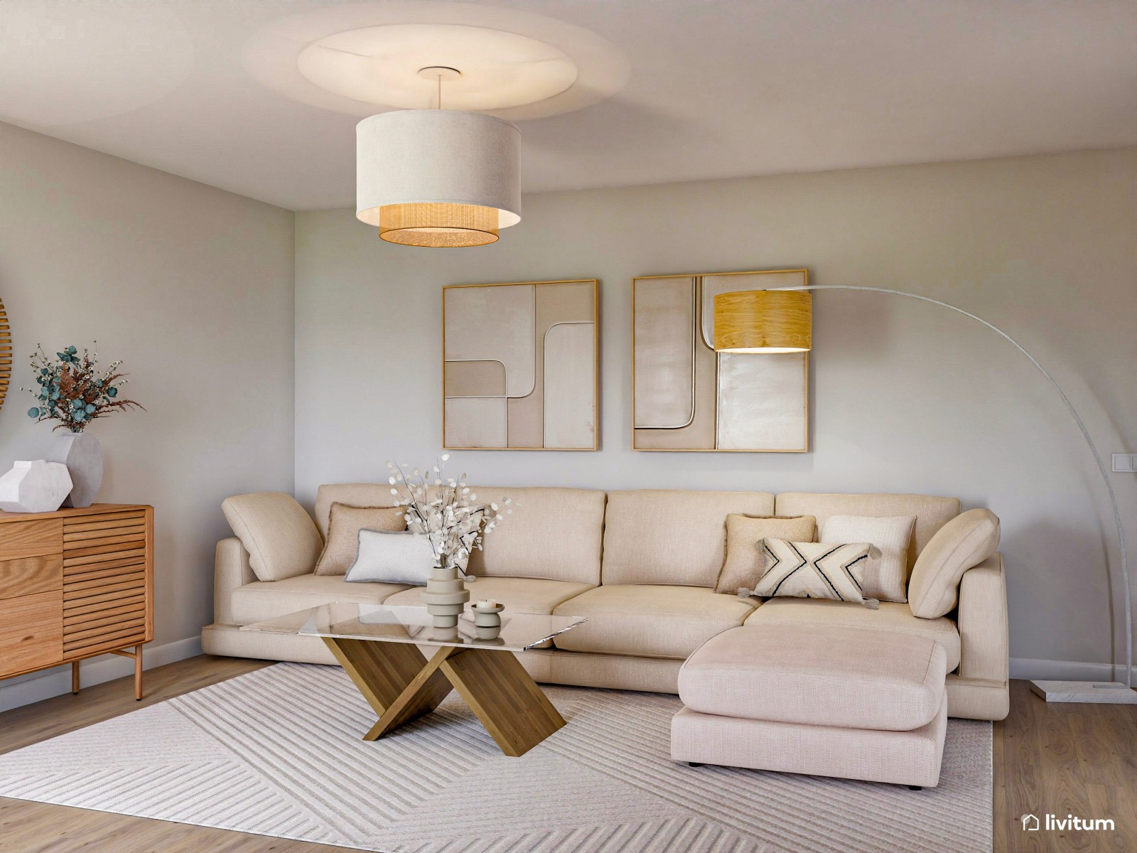 Un salón natural y elegante para descansar y compartir 