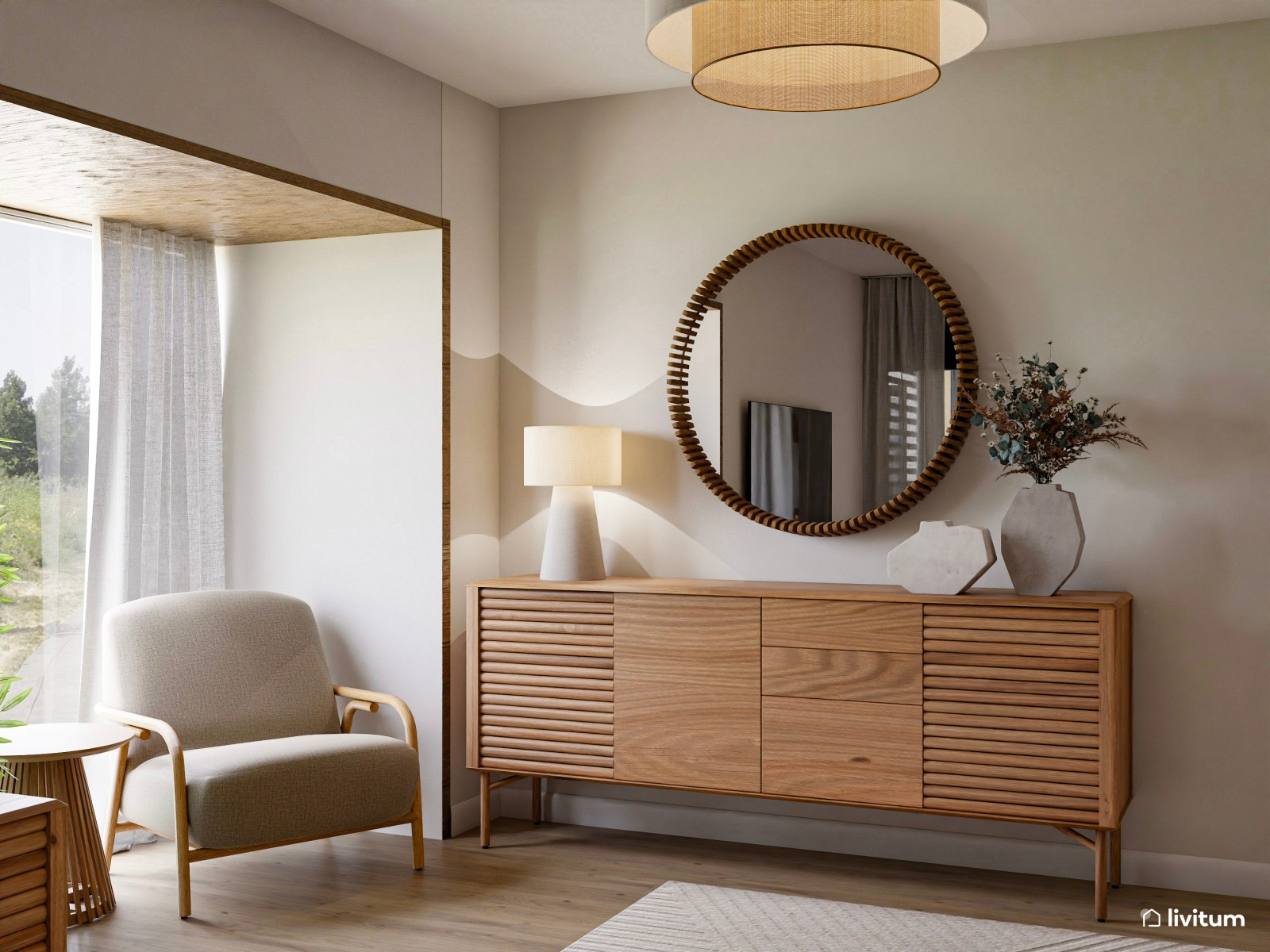 Un salón natural y elegante para descansar y compartir 