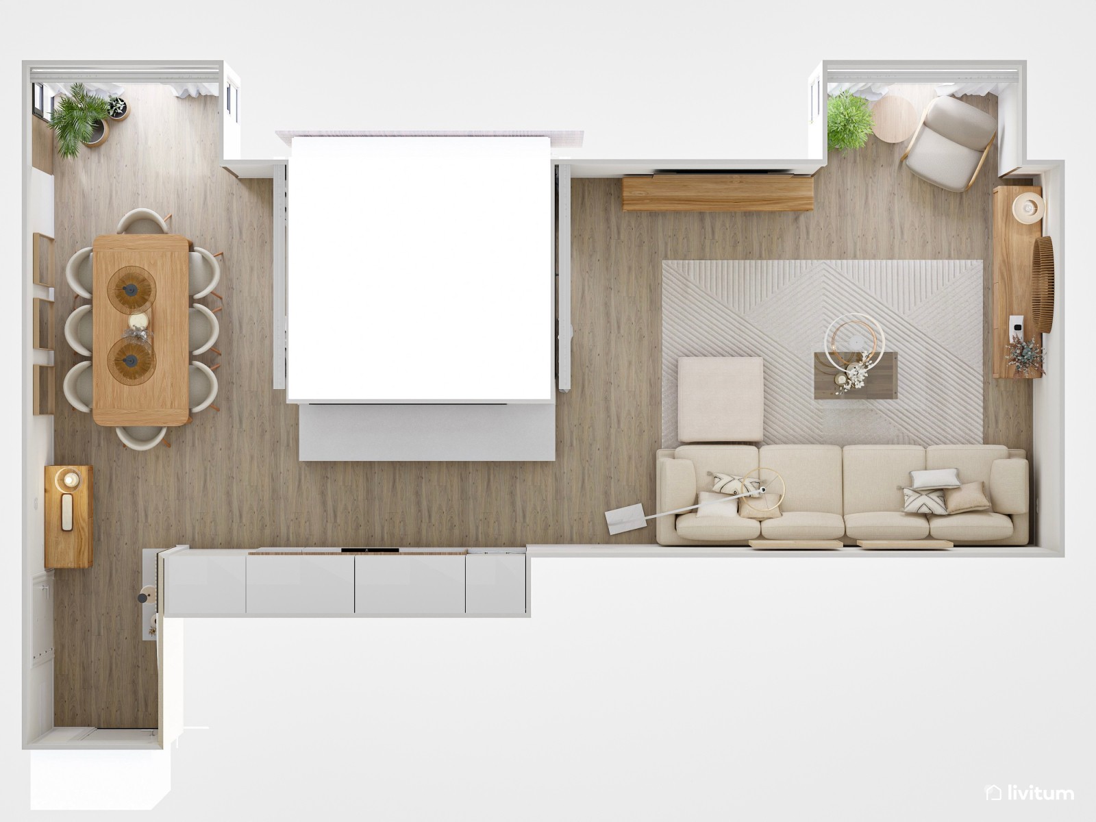 Un salón natural y elegante para descansar y compartir 