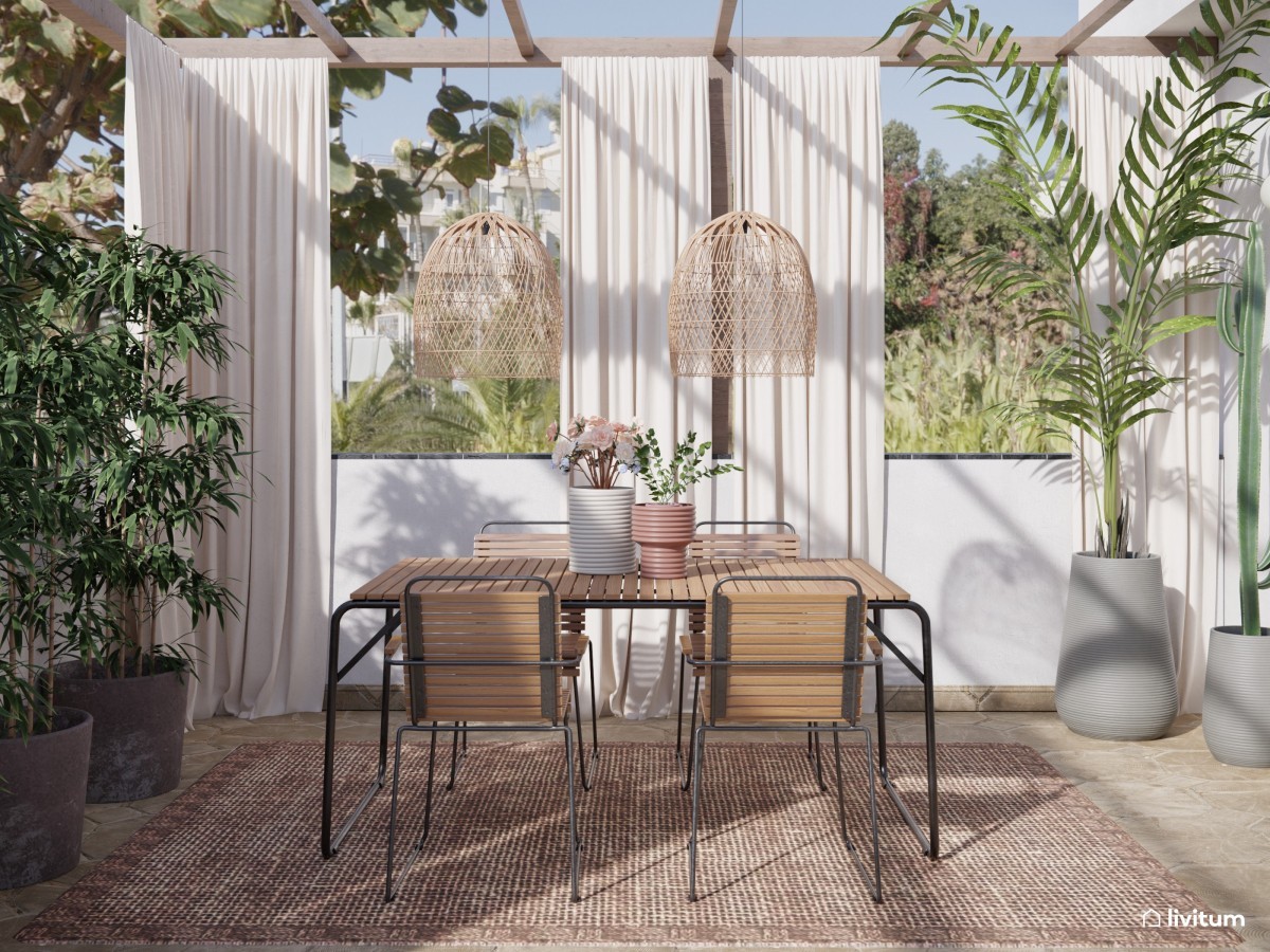 Una selva urbana para comedor de exterior