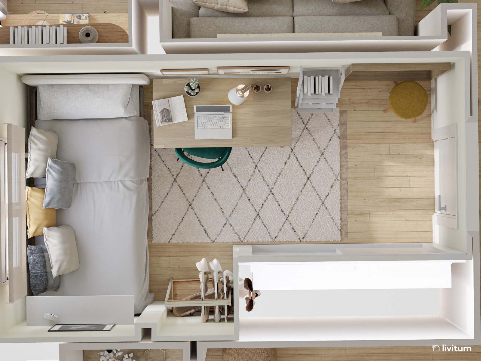 Vivienda completa: un piso moderno y elegante con cocina abierta 