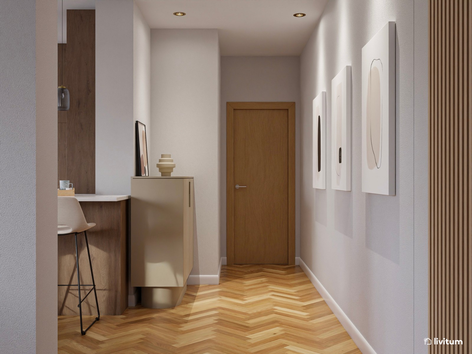 Vivienda de alquiler con decoración moderna en tonos suaves