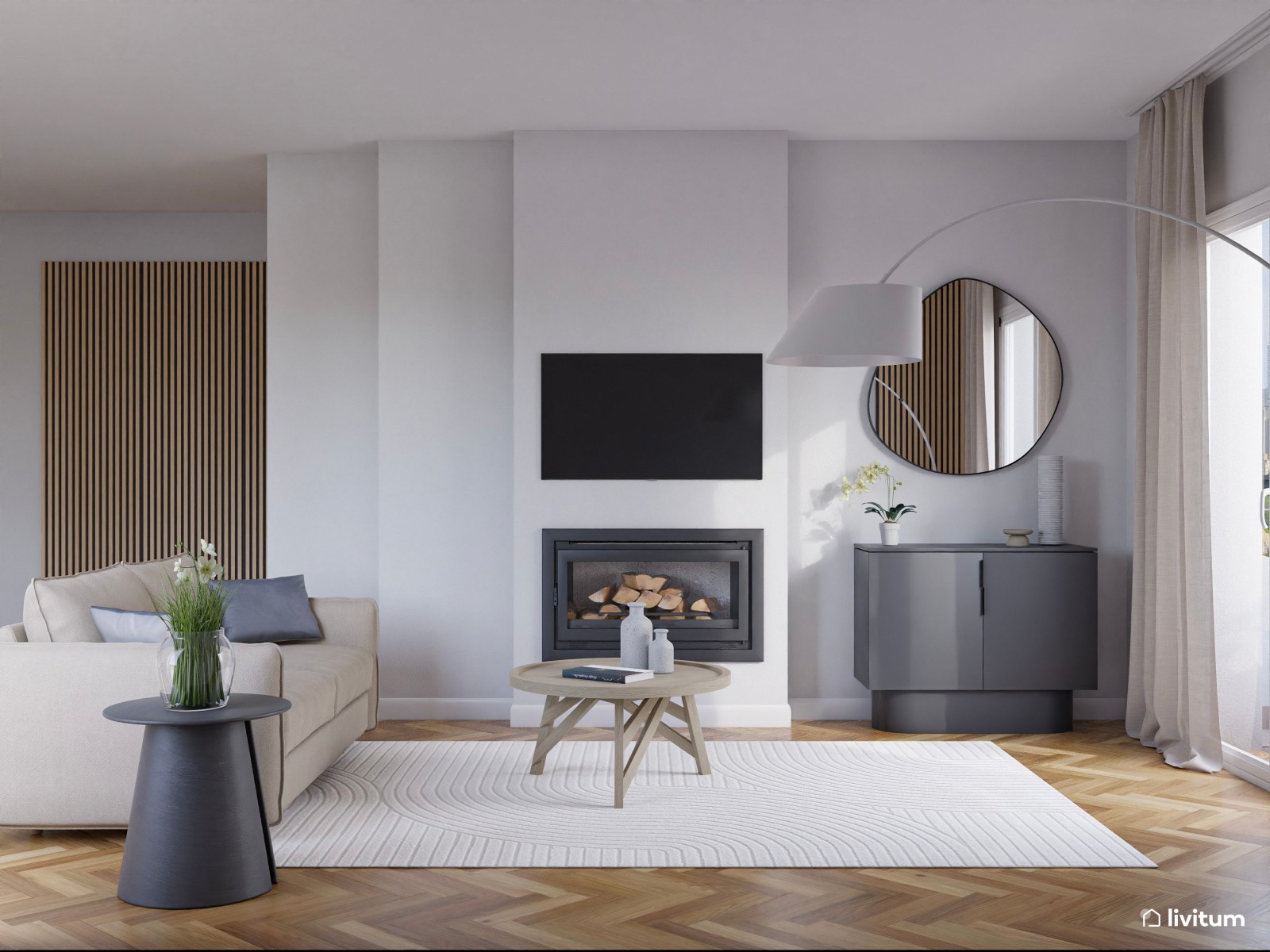 Vivienda de alquiler con decoración moderna en tonos suaves