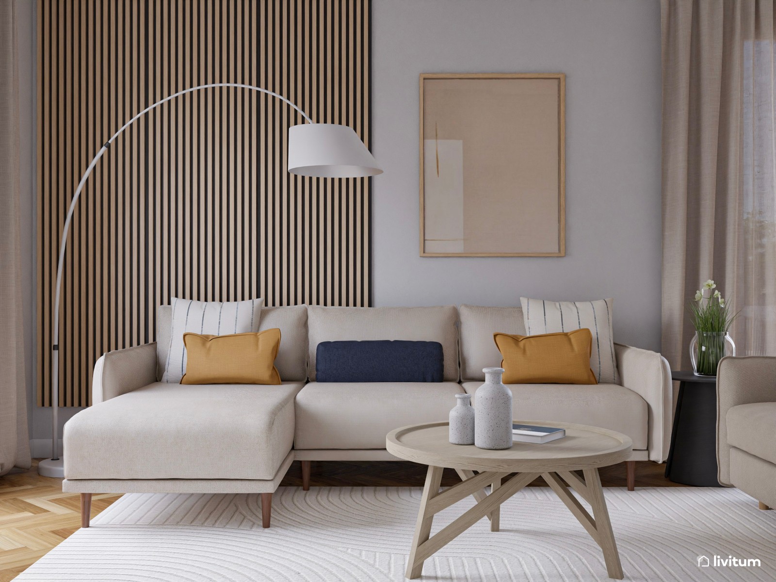 Vivienda de alquiler con decoración moderna en tonos suaves