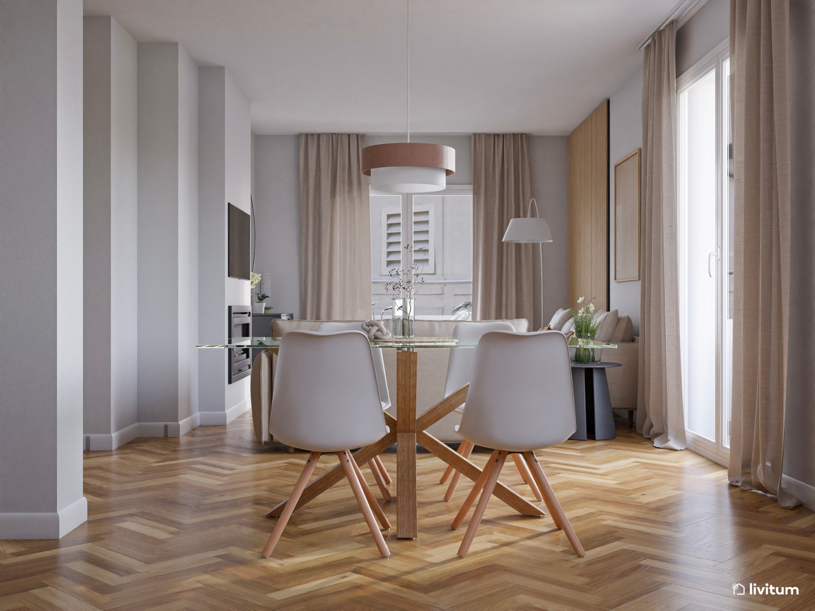 Vivienda de alquiler con decoración moderna en tonos suaves