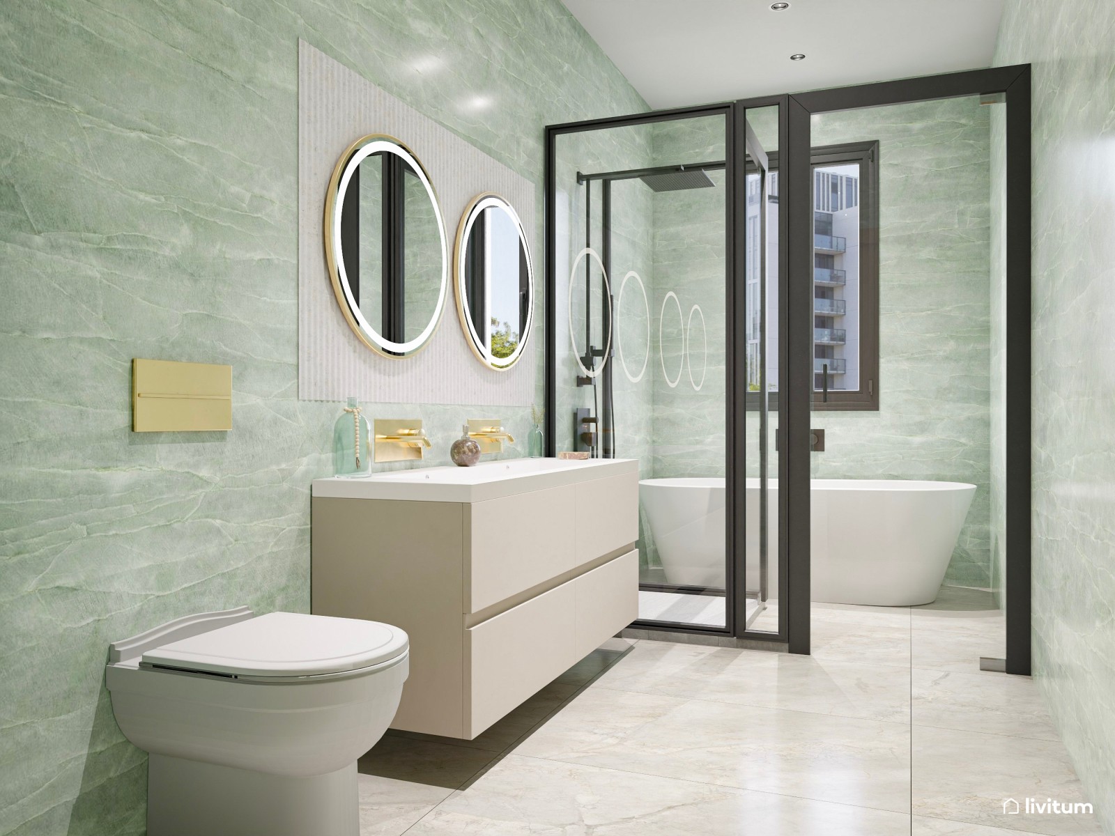 Vivienda de alquiler con decoración moderna en tonos suaves