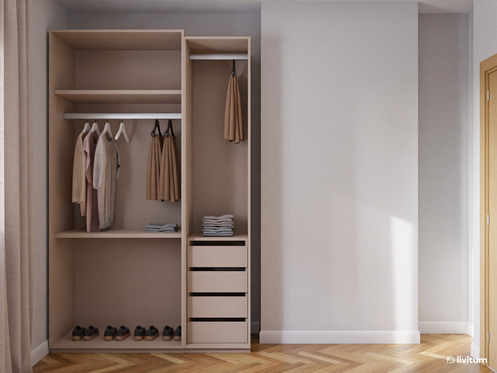 Vivienda de alquiler con decoración moderna en tonos suaves