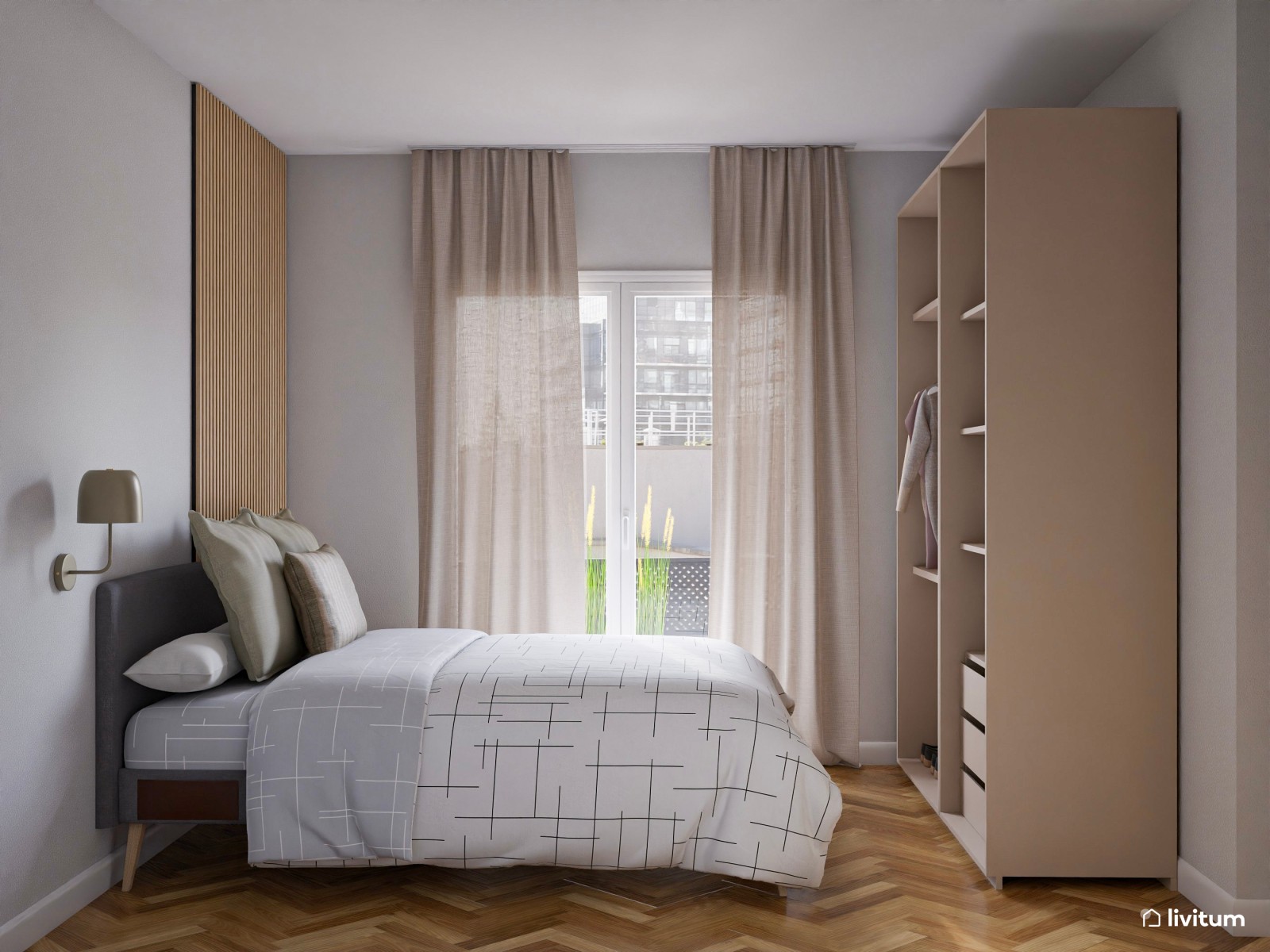 Vivienda de alquiler con decoración moderna en tonos suaves