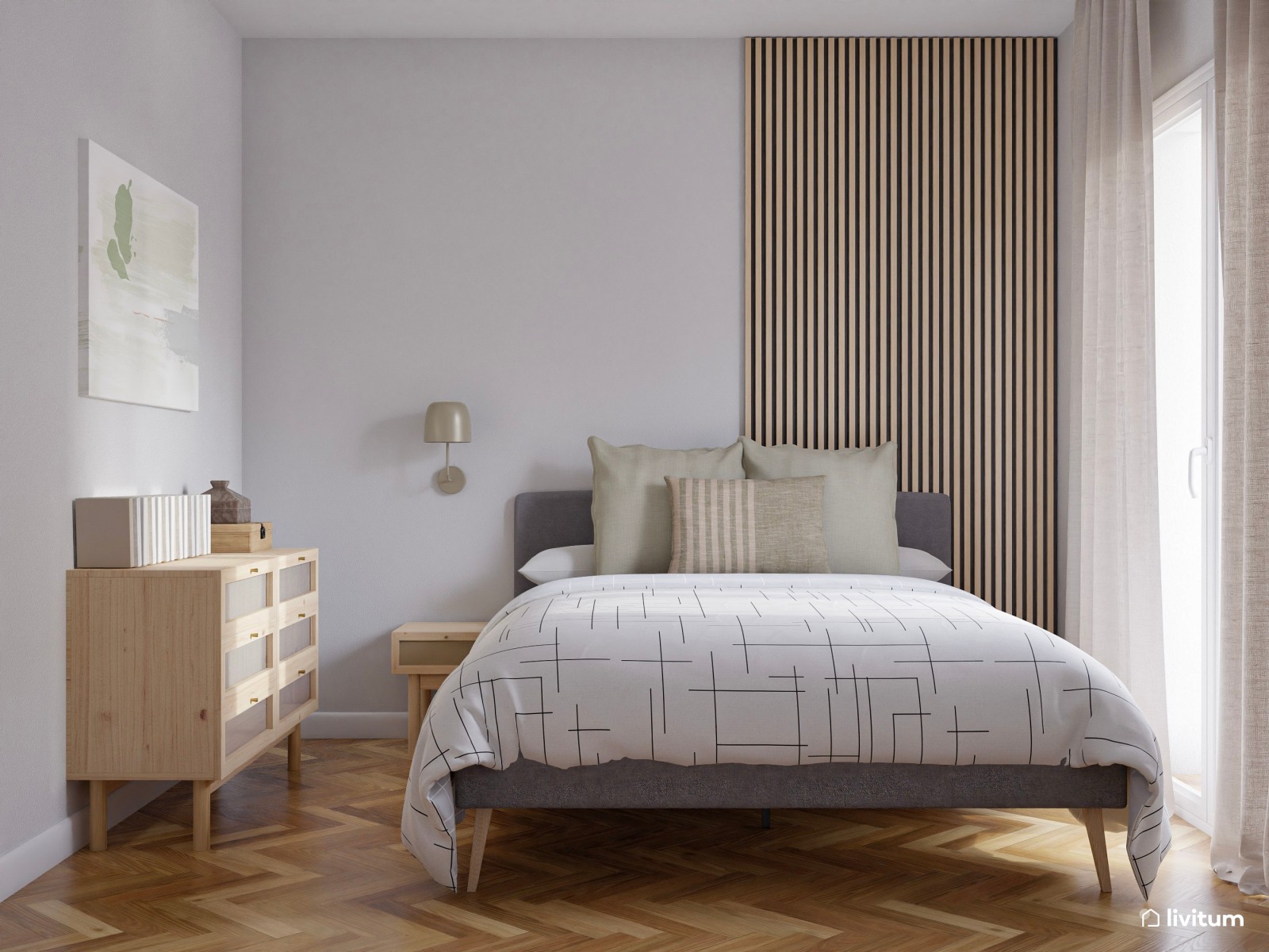 Vivienda de alquiler con decoración moderna en tonos suaves