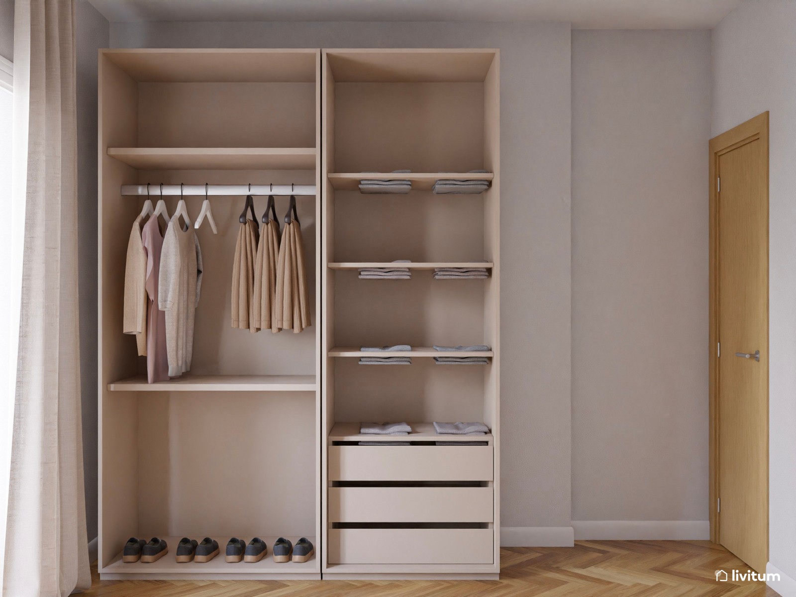 Vivienda de alquiler con decoración moderna en tonos suaves