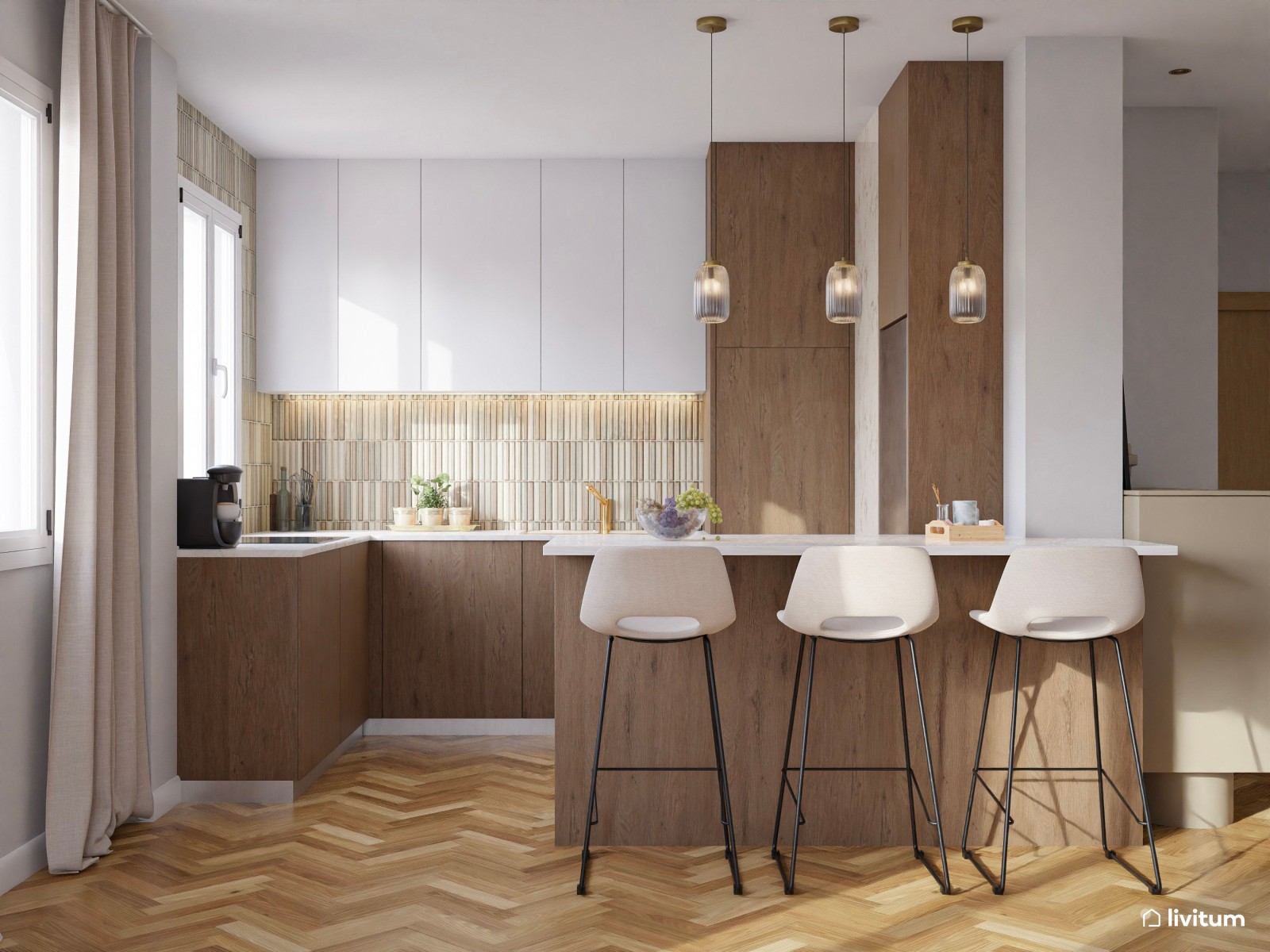 Vivienda de alquiler con decoración moderna en tonos suaves