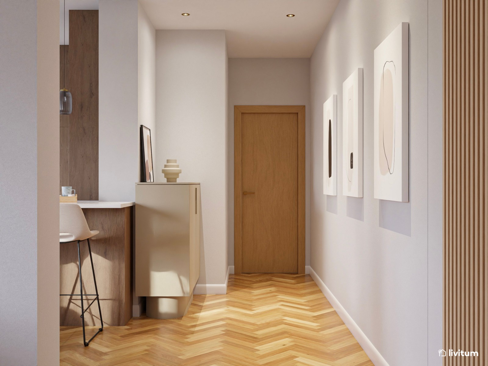 Vivienda de alquiler con decoración moderna en tonos suaves