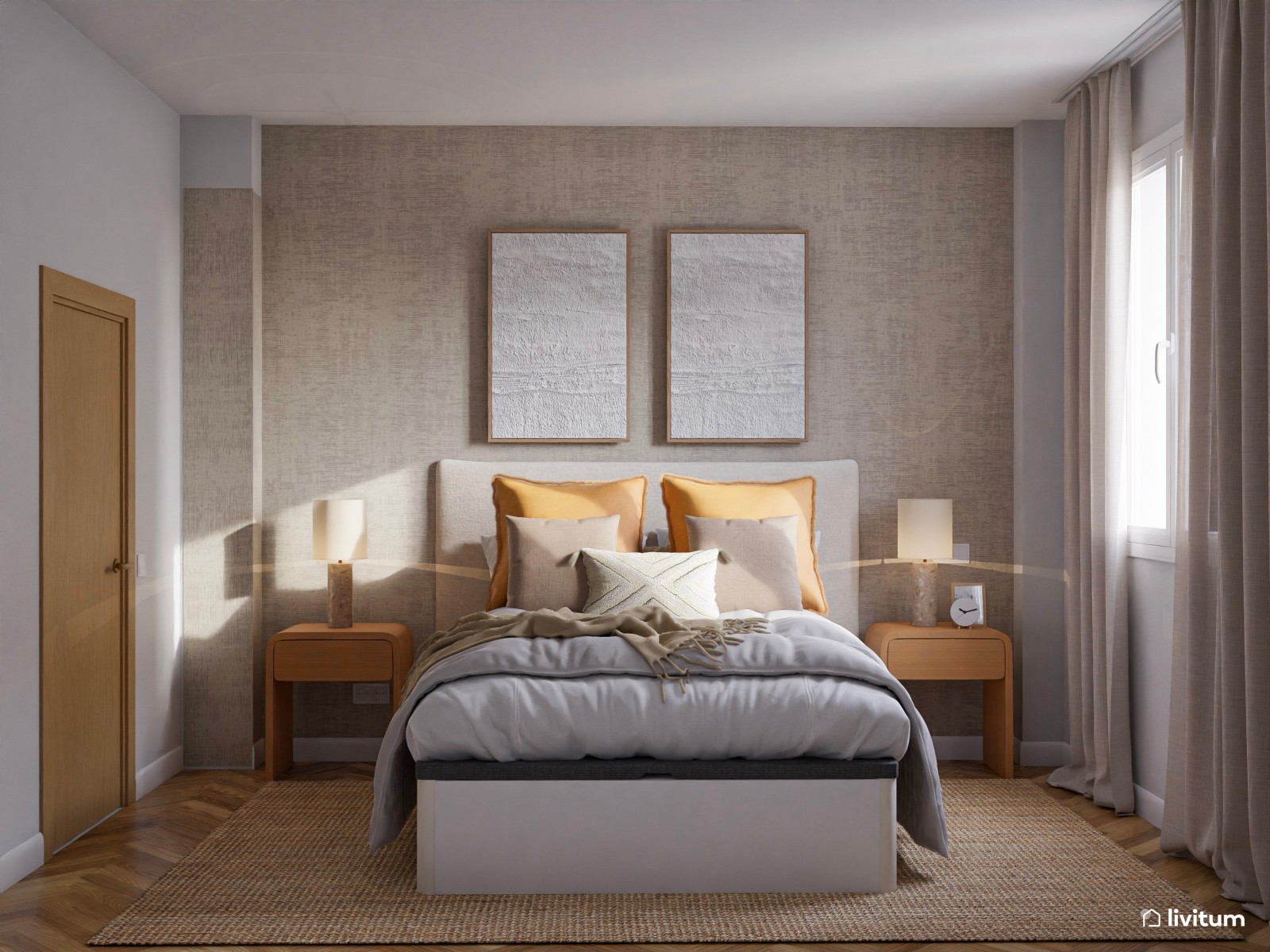 Vivienda de alquiler con decoración moderna en tonos suaves