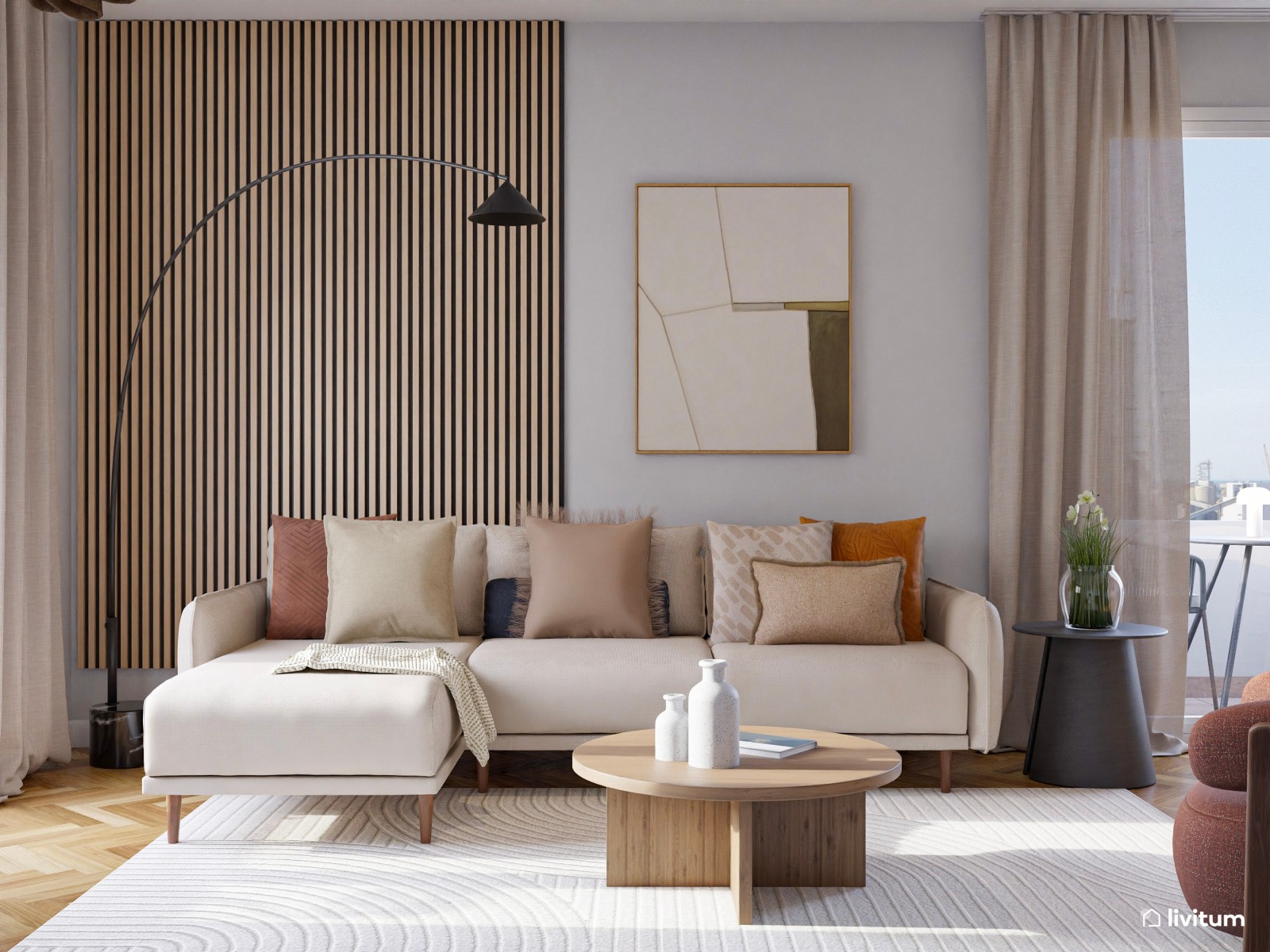 Vivienda de alquiler con decoración moderna en tonos suaves